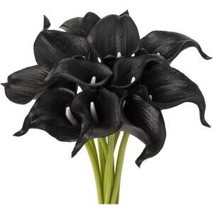 Artificial Real Touch Black Calla Lillies
